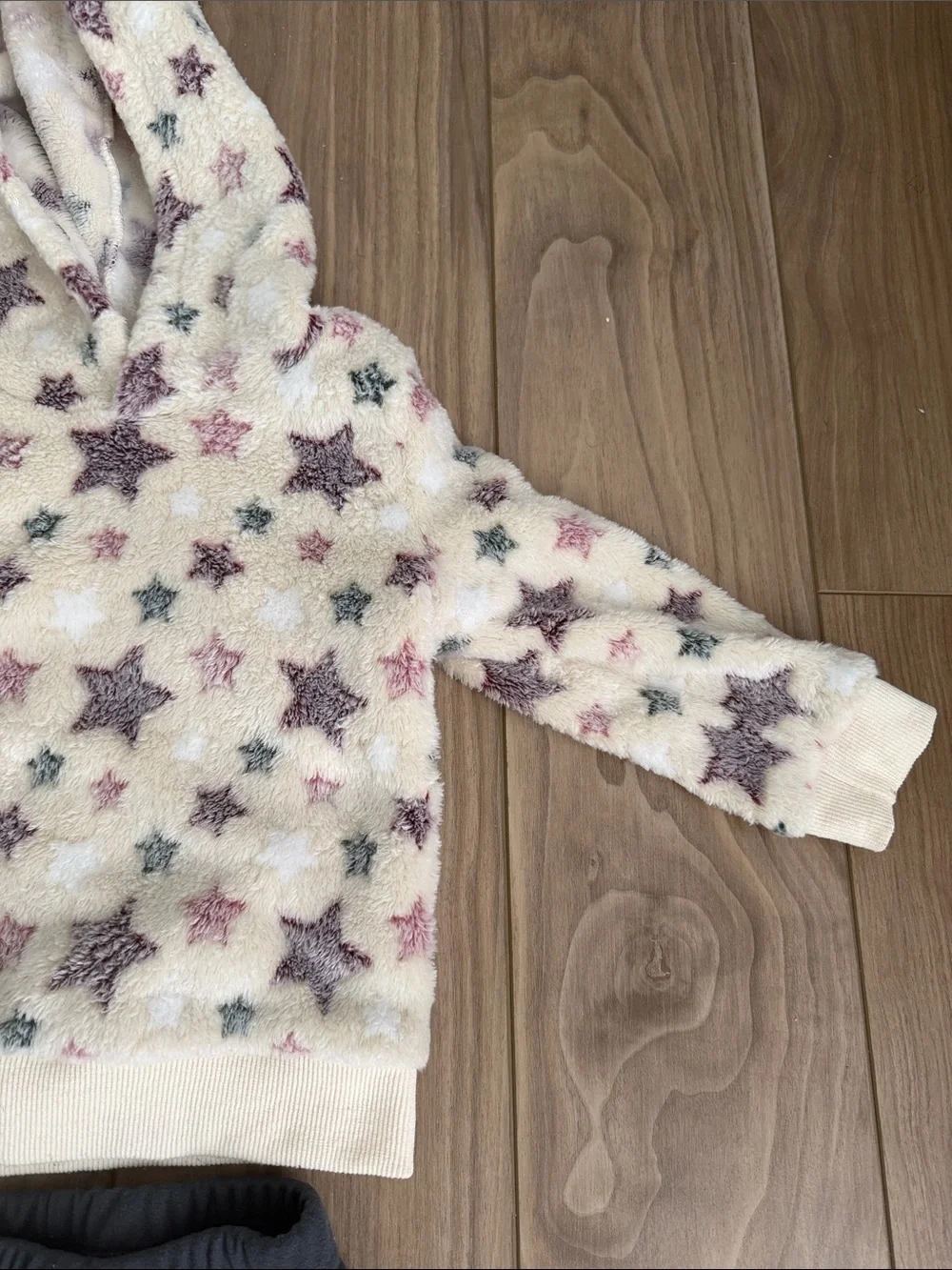 Cozy Star-Print Fleece Cuffed Kids Pants - Black